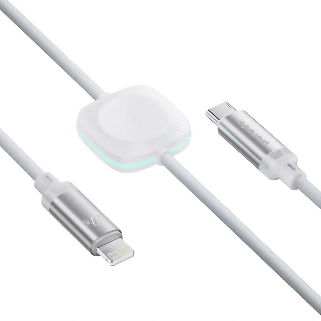 Porodo USB-C to Lightning + Watch Charge & Data Cable 1.2M