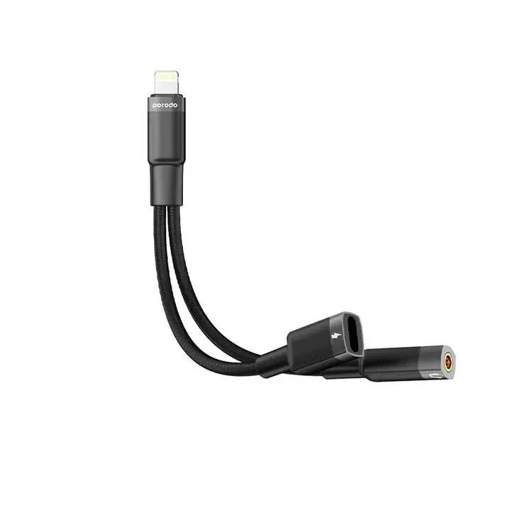 Porodo Lightning Connector Audio & Charge Adapter