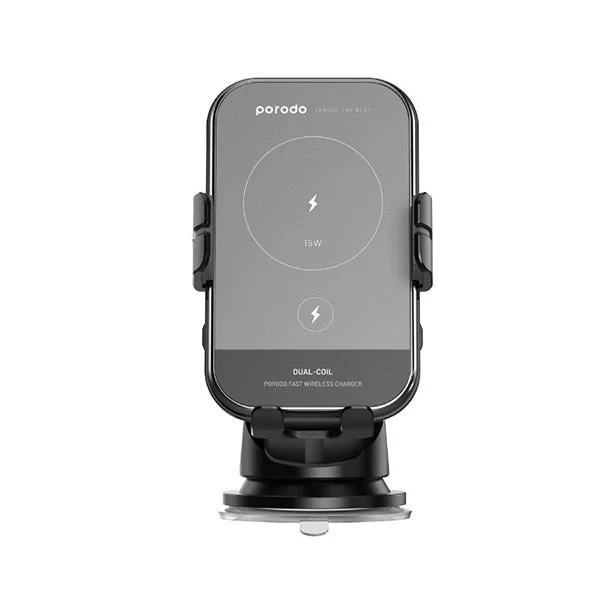Porodo 3-IN-1 Dual Coil Wireless Charger Car Mount