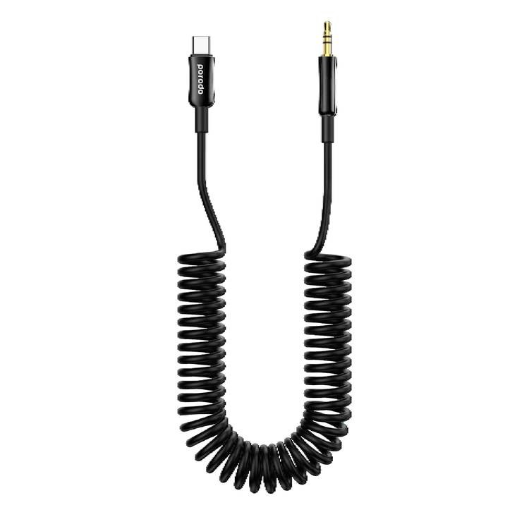 Porodo 3.5MM Type-C Coiled Audio Cable 1.2M