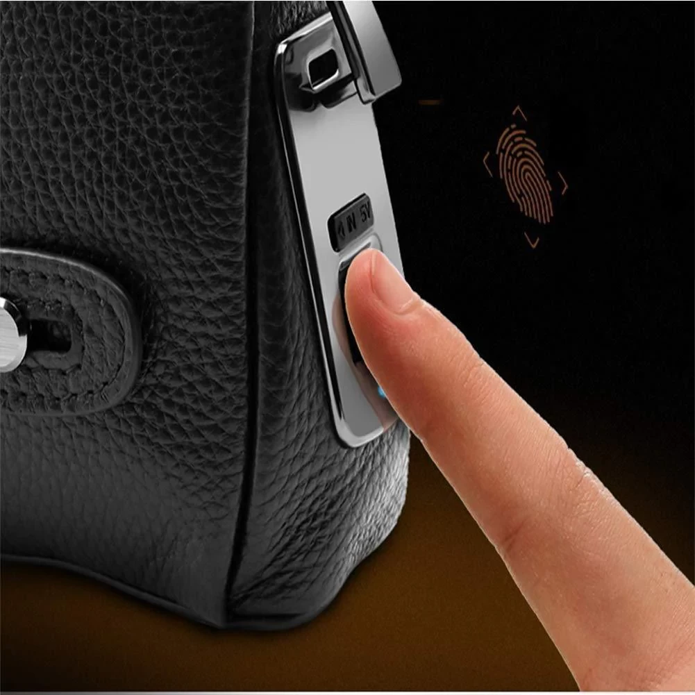 Bubm Leather Bag with Embedded Fingerprint Lock