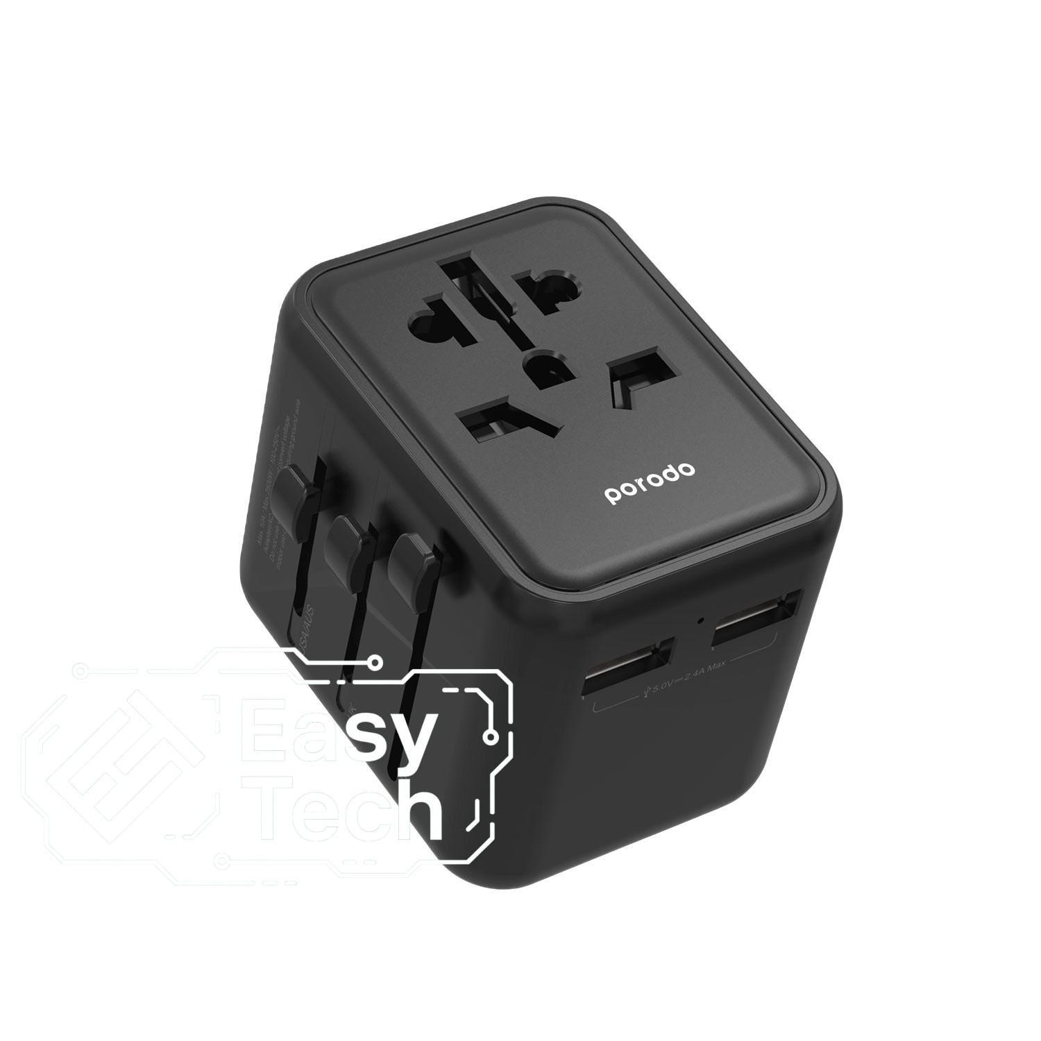 Porodo EU US UK AU Dual Port Universal Fast Charger