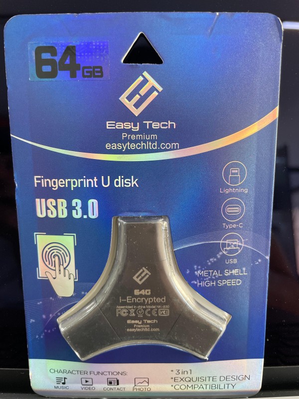 Easy tech Premium Fingerprint U disk 64GB Flash Memor