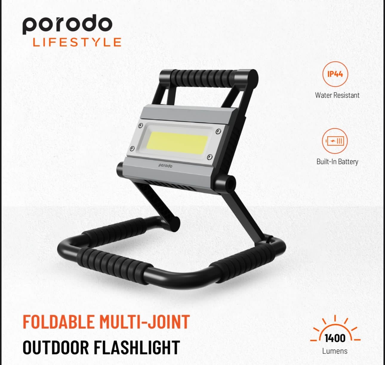 Porodo Lifestyle Foldable Multi-Joint Outdoor Flashlight