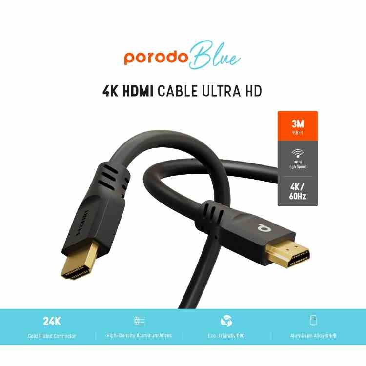 Porodo Braided Hdmi Ultra HD Cable 4K Ultra HD 3M